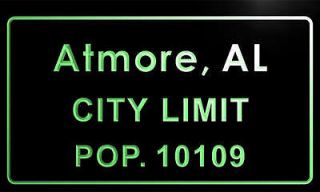 t72412 g Atmore, AL City Limit POP. 10109 Indoor Neon Sign