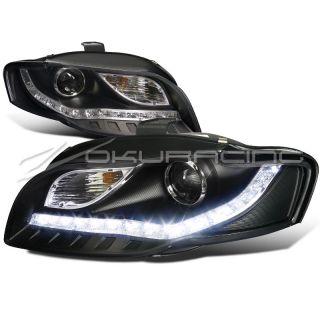 AUDI A4 LED DRL STRIP PROJECTOR HEADLIGHTS 09 LOOK (Fits Audi A4