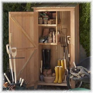 Cedar 27 Garden Hutch Storage Shed Outdoor Furniture Wood Tool Yard