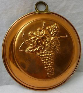 Vintage Solid Copper Grapes Mold Tin Lined Korea