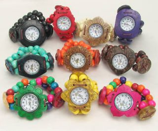 24 Assorted Colorful Coconut Bracelet Watches
