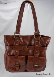 DSW SHOE WAREHOUSE TOTE PURSE FRONT POCKETS BUCKLES STRAPS LARGE