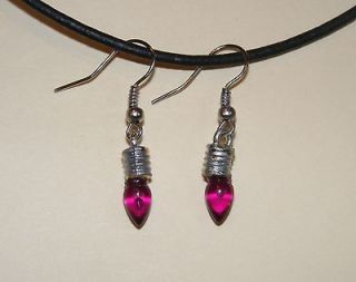 Mini purple Translucent Christmas Tree Light Bulb Earrings Pendant