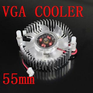 Silver 55mm Fan For Nvidia Geforce & ATI VGA Video Card Cooling