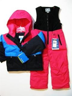 Girls Jacket Coat 3T PINK MULTI & WHITE SIERRA Ski Bibs 2pc Set $120