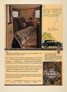 1931 Ad Chase Velmo Frieze Upholstery Fabrics Car Seat   ORIGINAL