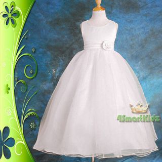 Snow White Dress Bridesmaid Wedding Flower Girl Party Birthday Kidz