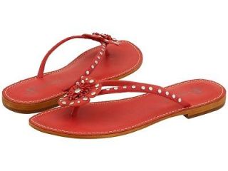 NIB Ladies B. Makowsky Kyra thong LEATHER sandal Shoes RED 10 $79