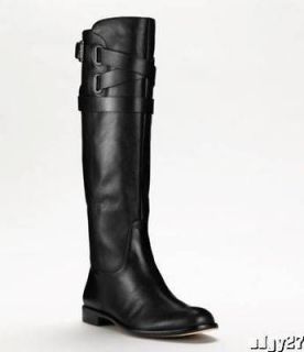SASSY COACH BLACK NAPPA LEATHER CAYDEN RIDING BOOTS 8