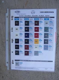 Mercedes Auto Color Paint Chip Sample Chart DuPont Automotive Car J
