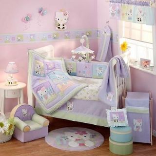 & Purple Hello Kitty Baby Girl Nursery Crib Bedding Comforter Set