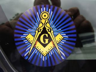 auto emblem 3 decal sticker freemason Blue Lodge window Truck Car