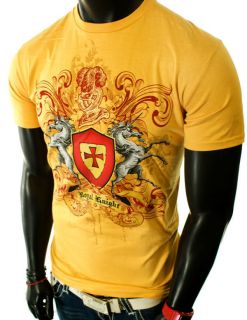 YELLOW ROYALTY KNIGHT HORSE RED GUARD CROWN KING UFC MMA T SHIRT XL