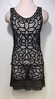 New ISSI Sleeveless Tiered Black Open Net Slip Dress Cover JR SZ S ( 3