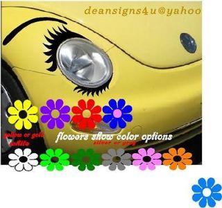 car eyeLASHes set eyeBROW headlight car LOWER eyelash vw bug sticker