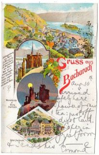 1902 Gruss aus BACHARACH Bingen Germany Postcard