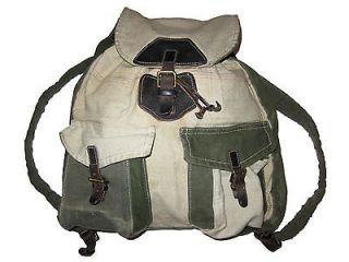 RRL Ralph Lauren Vintage Canvas Leather Backpack Double RL Rugged Polo
