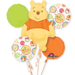 Pooh Welcome Little One Baby Shower, New Arrival Mylar Bouquet, New