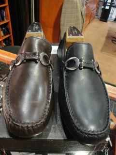 BACCO BUCCI LEATHER BLACK OR BROWN LOAFER SLIP ON DRIVING SHOE SILVER