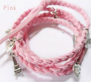 Multicolor Knit Shell Heart Fashion Silver Hemp Rope Bracelet HOT
