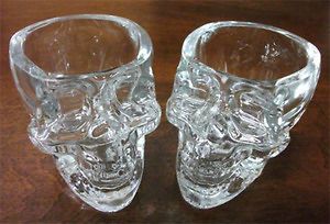 Crystal Head Vodka Dan Aykroyd Skull Shot Glasses Authentic Limited