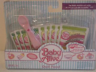NIP Baby Alive Doll Food With Spoon Hasbro 10 Packets NEW 2006 Sealed