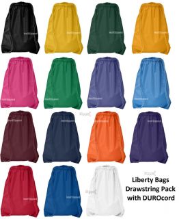 Liberty Bags Drawstring Backpack Cinch Sack School Bag Sport Pack 8881
