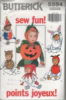 Pattern Butterick Baby Infant Toddler Halloween Costume Bib & Hat