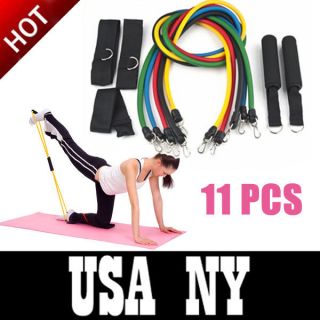 Latex Resistance Bands Exercise Fitness Set for Yoga ABS P90X Workout