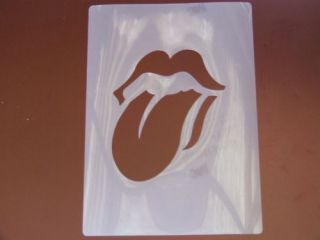 Rolling Stones Tongue Stencil Airbrush Painting Art