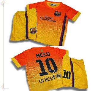 Kid Messi Away Sport Soccer Jersey & Shorts Set Size L or XL