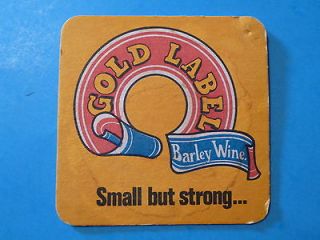 Beer COASTER Bar Mat ~*~ GOLD LABEL Barley Wine Small but strong