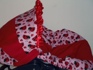 RED AND PINK LADYBUG Baby Infant Car Seat Cover Graco