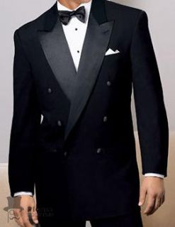 40 R Mens Black Double Breasted Tuxedo Coat Cheap Formal Wedding Tux