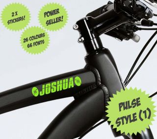 PULSE PERSONALISED CUSTOM NAME STICKERS Bike BMX Scooter Boys
