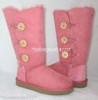 UGG Bailey Button Triplet Boots Rose Clay Pink New 5 6 7 8 UK 3.5 4.5