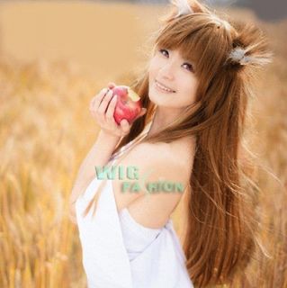 Spice and Wolf Holo Long Brown Cosplay Hair Wig