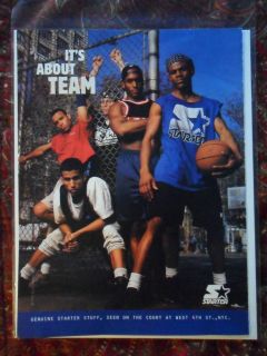 1995 Print Ad Starter Shoes Sneakers ~ Its About Team Basketball