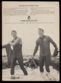 1966 Parkway Shark Skin Two SCUBA diver diving wetsuit photo vintage