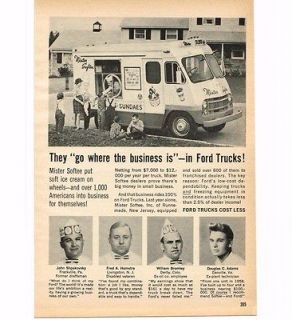 1961 Ford Mister Softee Ice Cream Truck Vintage Print Ad