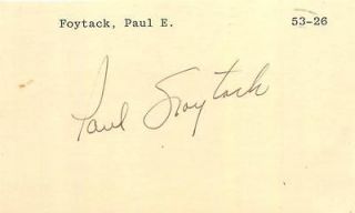 Paul Foytack (1953 1964) Signed 3x5 1957 GPC Detroit Tigers Los