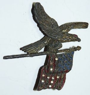 Antique WWII American Eagle Bird with Flag Custom Jewelry