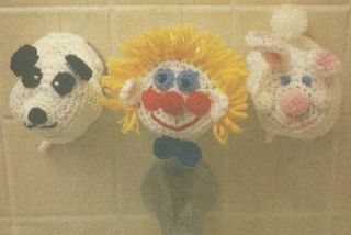 Panda, Clown & Bunny Bath Faucet Covers crochet PATTERN