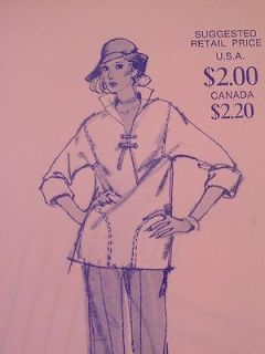 BIG TUNIC TOP vintage sewing pattern retro womans clothing 70s UNCUT