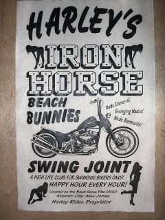 OUTLAW IRON HORSE BEACH BUNNIES SWING JOINT MOTORCYCLE POSTER 18x30