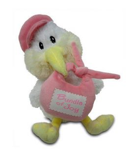 Joy Stork Singing Baby Love Girl Nursery Plush Toy Decorat Cuddle Barn
