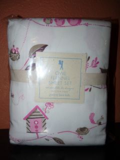 Pottery Barn Kids OWL Hayley Flannel Duvet Cover Pink or Sheets Set