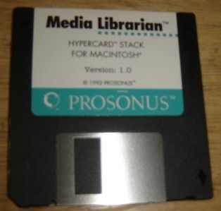 Media Librarian V 1.0   Prosonus   Apple Macintosh 1992