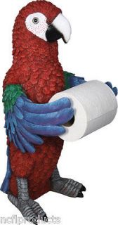 NEW STANDING TP TOILET PAPER HOLDER   COLORFUL PARROT BIRD