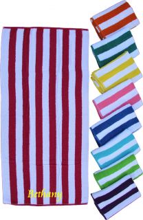 Embroidered Monogrammed Striped Beach Towel 30x60 Cotton Towels